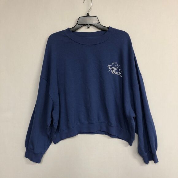 Old Navy Women Pullover Sweatshirt Top Size XL X-Large Blue Cotton Blend B169 15 - Picture 1 of 13